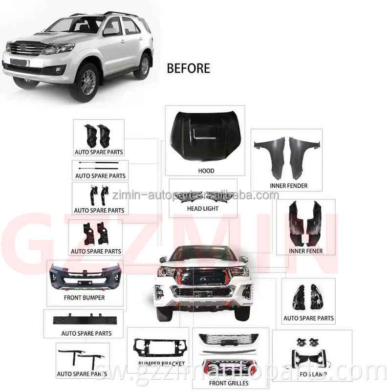 Fortunr Front & Bumpers Kit Kit Kit kwa Vifaa vya Fortner